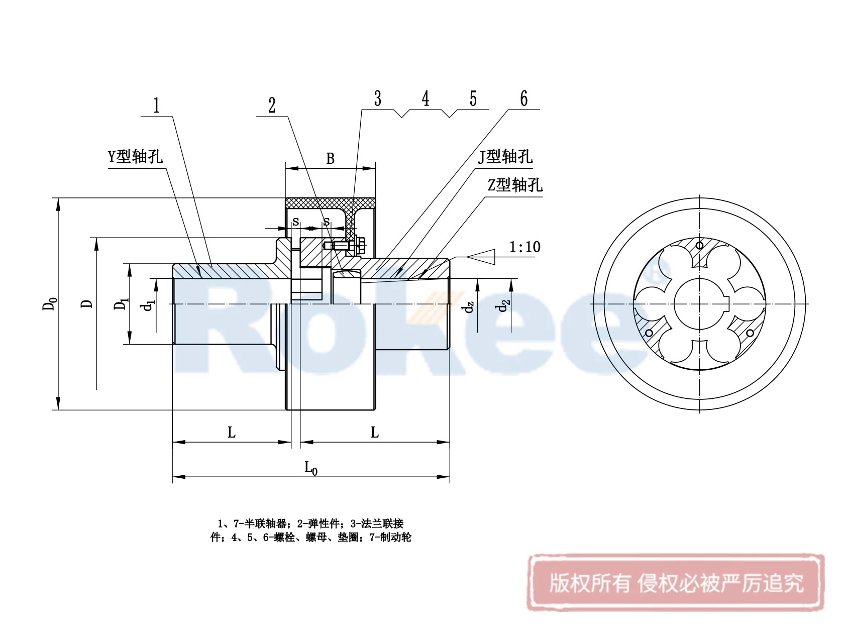 LMZ-I型分体式带制动轮梅花耀世娱乐