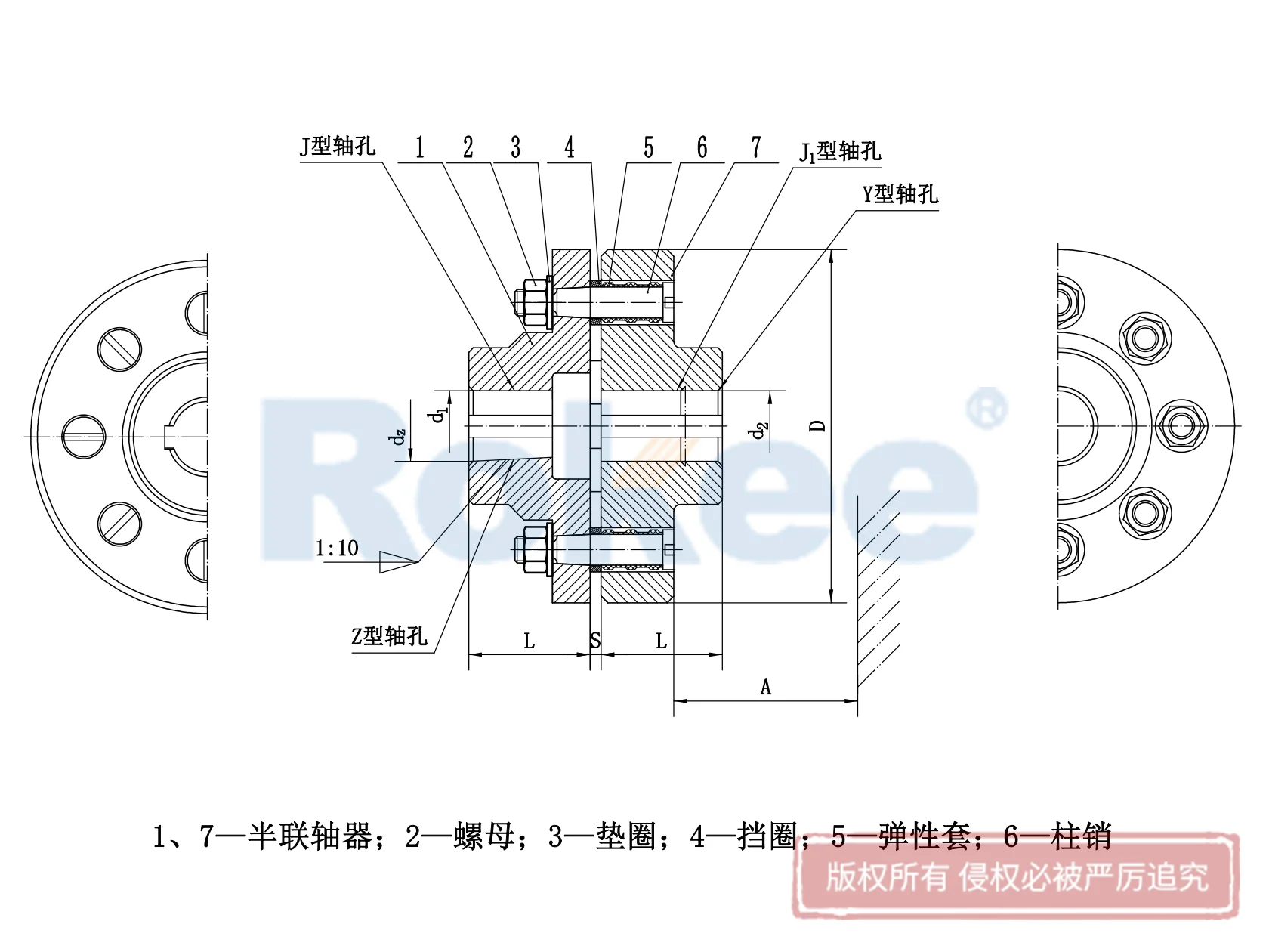 LT(TL)型弹性套柱销耀世娱乐