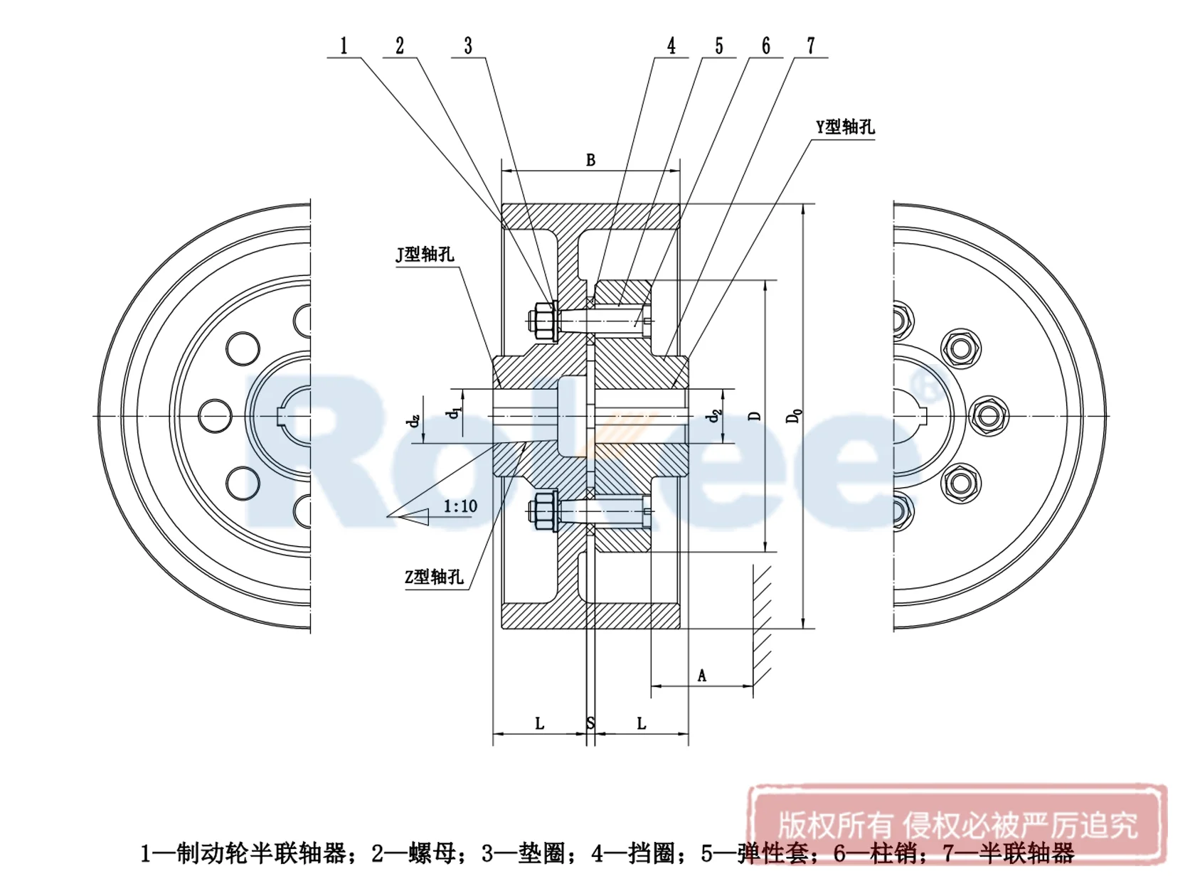 LTZ(TLL)型带制动轮弹性套柱销耀世娱乐